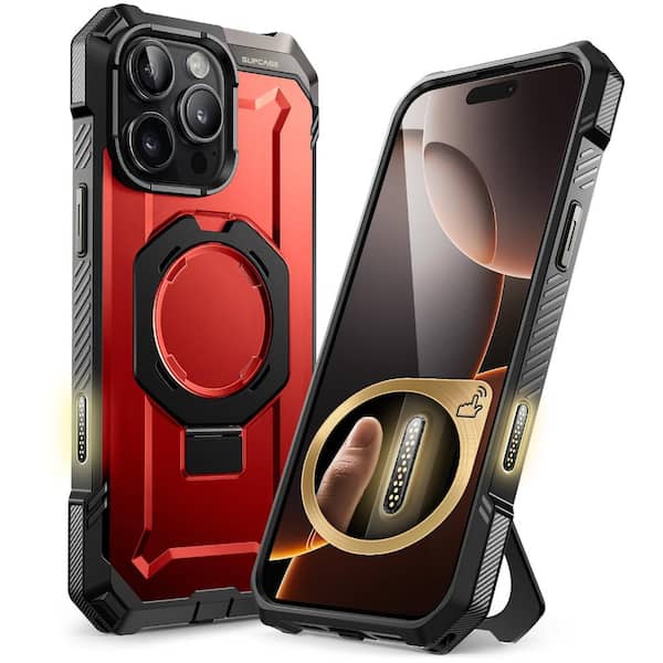 SUPCASE iPhone 16 Pro Max 6.9 inch UB Grip MagSafe Camera Control Button Phone Case-Metallic Red