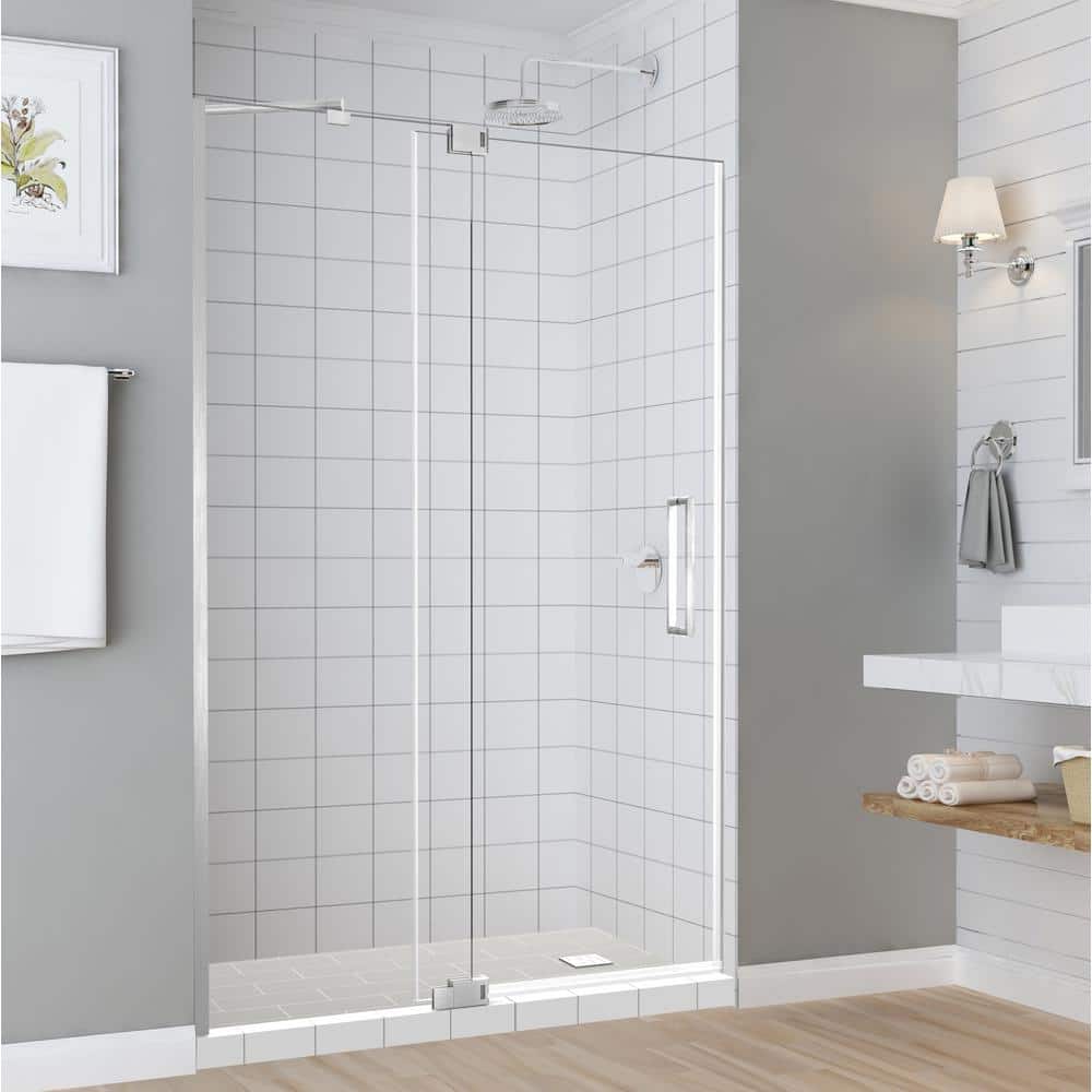 Madox 54 in. to 60 in. x 74.875 in. Frameless Pivot Shower Door in Stainless Steel price history on PriceWatchPro