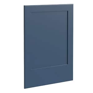 Newport Blue Painted Shaker 0.63 in. W x 23.88 in. D x 34.5 in. H in White Kitchen Cabinet End Panel