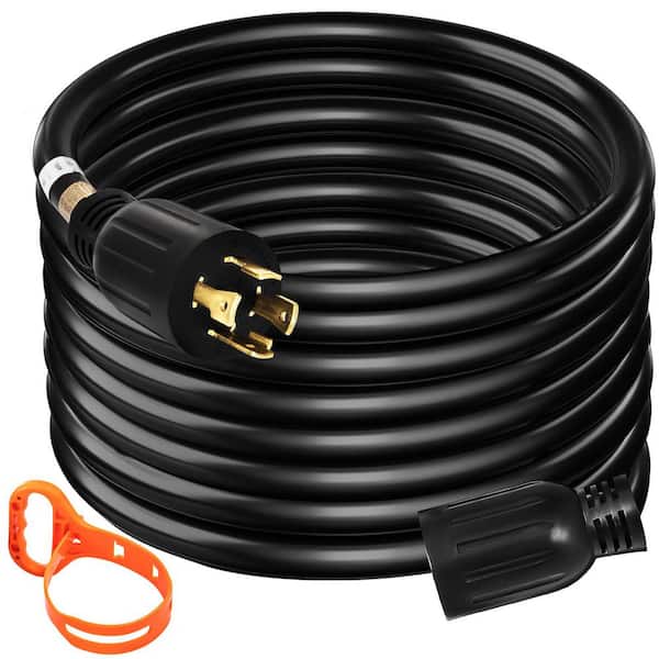50 FT. 30 Amp Generator Extension Cord SJTW 10 AWG 4 Prong, NEMA L14-30P 125/250V Heavy Duty Generator Power Cord