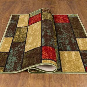 Ottohome Collection Non-Slip Rubberback Boxes Design 2x3 Indoor Entryway Mat, 2 ft. 3 in. x 3 ft., Multicolor