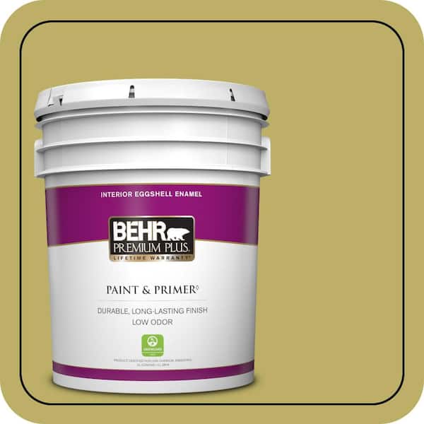BEHR PREMIUM PLUS 5 gal. #MQ4-42 Pistachio Eggshell Enamel Low Odor Interior Paint & Primer