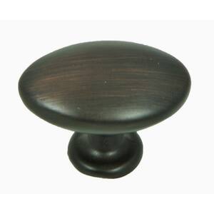 York 1-1/2 in. Oil Rubbed Bronze Oval Cabinet Knob (10-Pack)