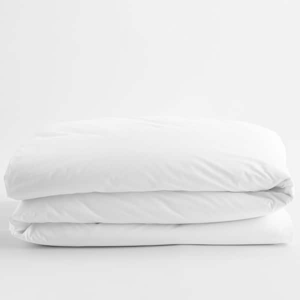The Company Store Legends Hotel Organic White Solid Cotton Percale Twin Duvet Cover