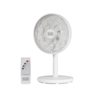 12 in. Dual Blade Table Fan with Remote, Desk Fan with Adjustable Tilt