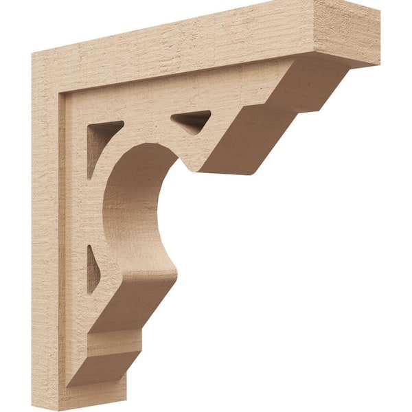 Ekena Millwork 5-in. x 20-in. x 20-in. Series 1 Thin Sheridan Rough Cedar Woodgrain Timberthane Polyurethane Corbel, Primed Tan