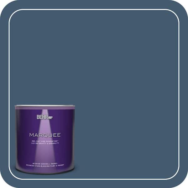 BEHR MARQUEE 1 qt. #S500-7 Infinite Deep Sea One-Coat Hide Eggshell Enamel Interior Paint & Primer