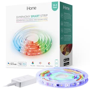 16.4 ft. Indoor/Outdoor LED Tape Light Multi-Color (RGBIC) Smart Wi-Fi LED Strip Lights Works with Alexa & Google Home