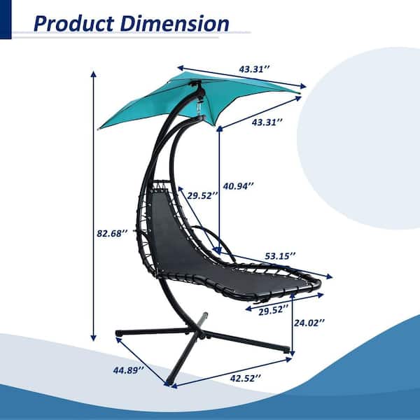 ITOPFOX Metal Outdoor Chaise Lounge Swing Chair with Built