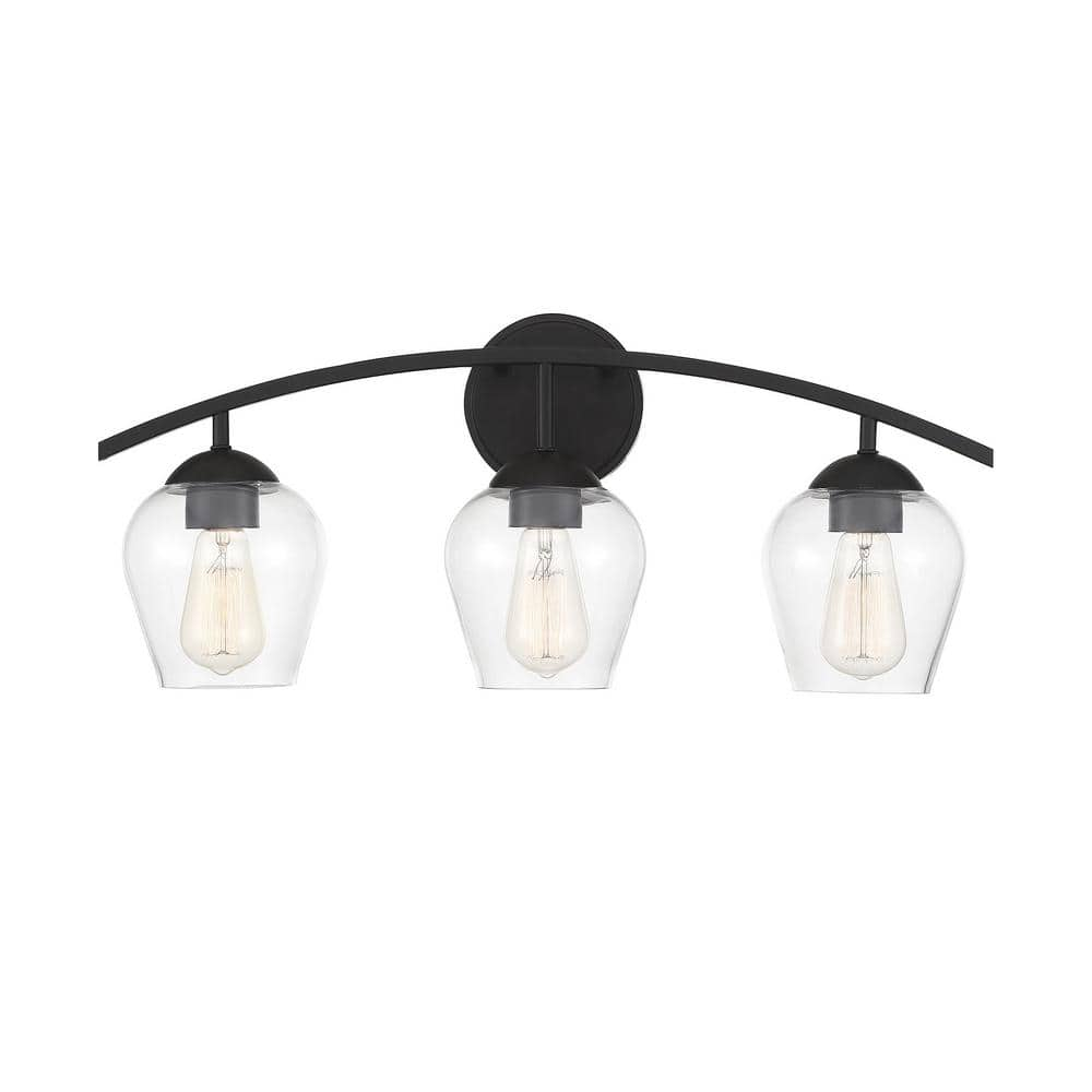 Trade Winds Lighting TW100037-MBK Hannah 3 Light Bathroom Vanity Light in Matte Black