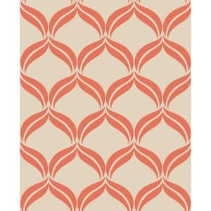 Petals Orange Ogee Paper Strippable Roll (Covers 56.4 sq. ft.)