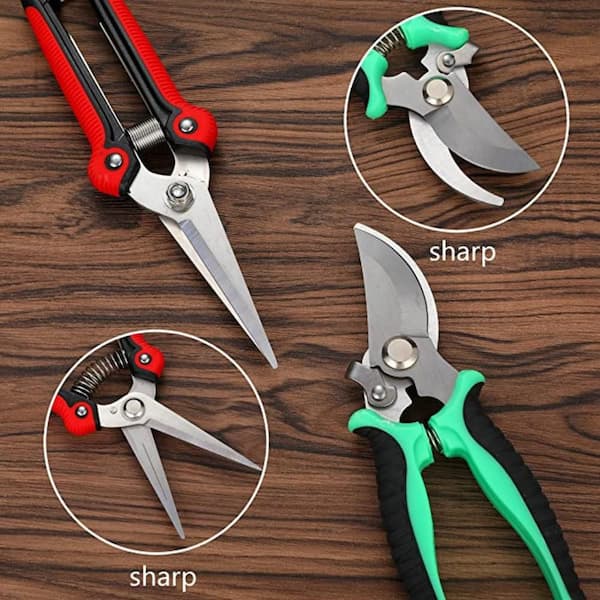 3 Pack Garden Pruning Shears Stainless Steel Blades Handheld Pruners Set