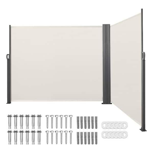 Retractable Side Awning, Water-Resistant, 71 in. x 236 in. Outdoor Privacy Screen Durable 180 g/sq. m. Polyester Fabric