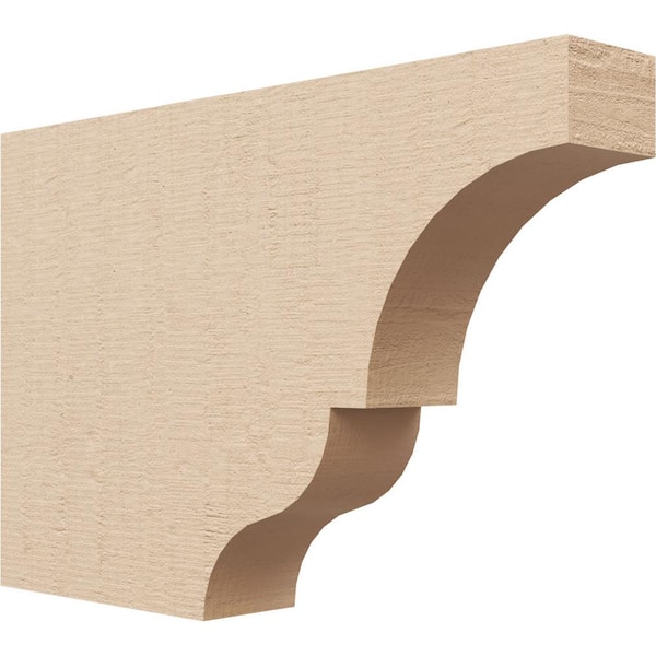 Ekena Millwork 2-in. x 8-in. x 12-in. Asheboro Woodgrain, Primed Tan Timberthane Polyurethane Rafter Tail Brace