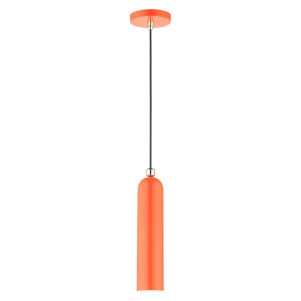 Livex Lighting Ardmore 1 Light Shiny Orange Pendant