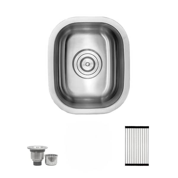 18 Gauge Stainless Steel 15 in. Undermount Bar Sink with Accessories