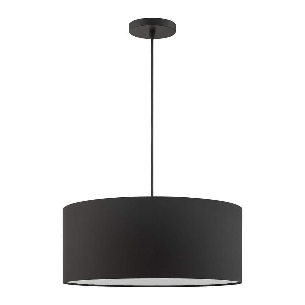 Bainbridge Matte Black Nickel 3-Light LED Drum Pendant