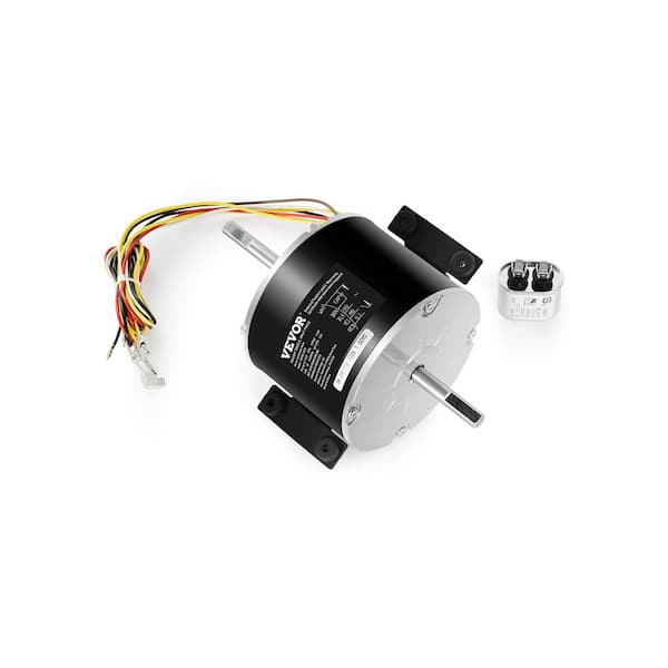 VEVOR 1/4HP RV AC Fan Motor AC115V 3A 1650RPM Single Phase with 5uf/370V Capacitor, 10.71 in. x 7.64 in. x 5.63 in., Black