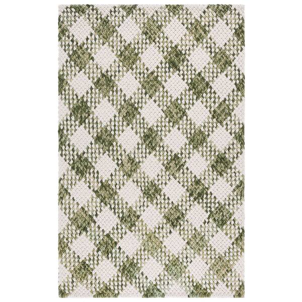 Natural Fiber Couture 5 ft. x 8 ft. Green/Ivory Check Area Rug