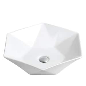 VC-601-WH Valera 19 in. Vitreous China Vessel Bathroom Sink in White