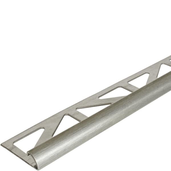 DURAL Durondell Profile 3/8 in. Bullnose Brushed Stainless Steel Metal Tile Edge Trim