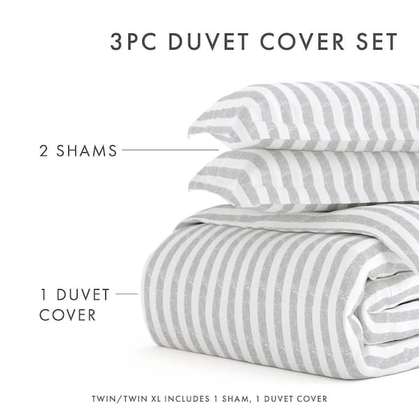 Bailey Textured Stripe Duvet Cover and Sham Set - Dormify