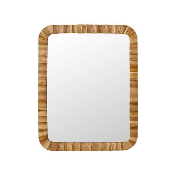 Natural Rectangular Framed Mirror (22 in. W x 28 in. H)