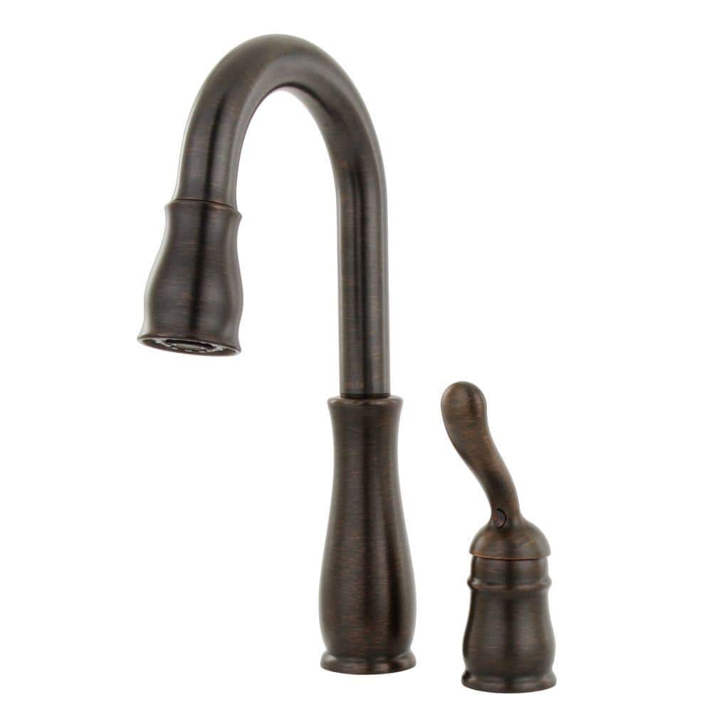 Classic Bronze Deck Mounted Pull-Out Spray Kitchen Faucet