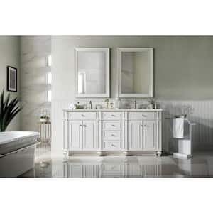Bristol 72 in. W x 23.5 in.D x 34 in.H Double Bath Vanity in Bright White with Quartz Top in Eternal Jasmine Pearl