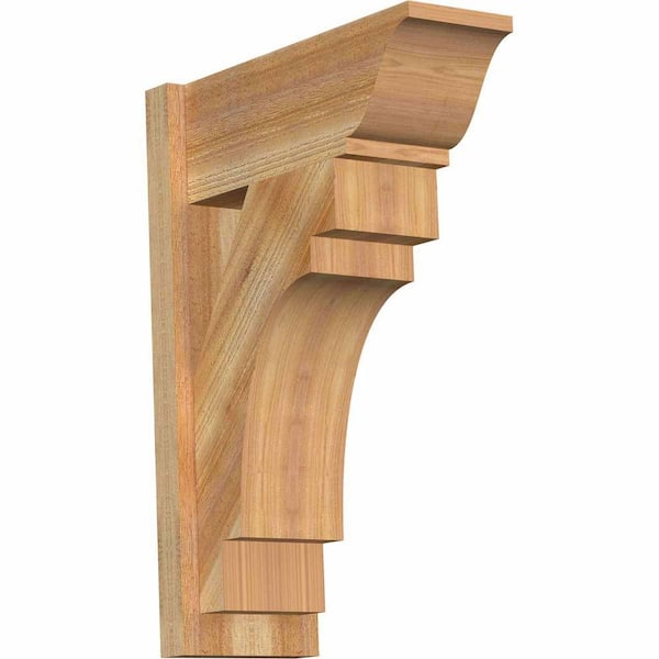 Ekena Millwork 8 in. x 28 in. x 20 in. Merced Traditional Rough Sawn Western Red Cedar Outlooker