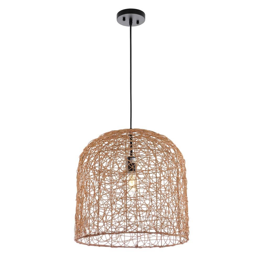 Bianco 4-Watt 1-Light natural Pendant Light with Rattan Shade price history on PriceWatchPro