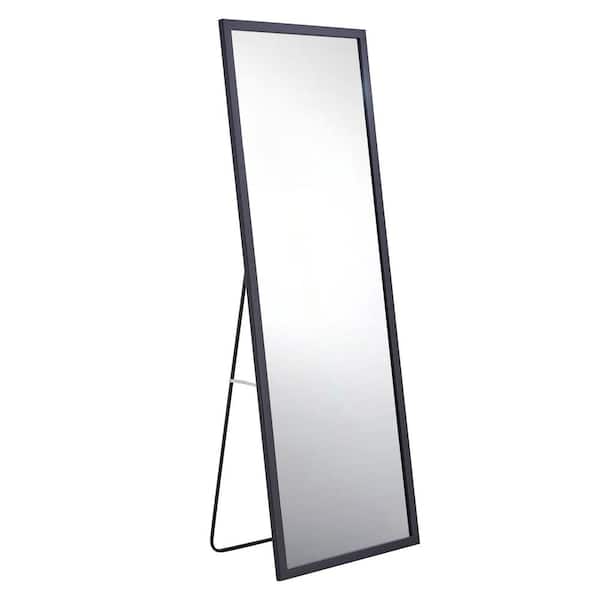 Vsmile 22.8 in. W x 65 in. H Black Modern Rectangle Wooden Framed Full Length Floor Mirror Standing Mirror