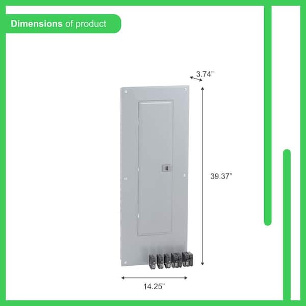 Square D Homeline 200 Amp 40-Space 80-Circuit Panel w/ 3-20 Amp Single Pole, 2-30 Amp Double Pole Breakers, Cover-Value Pack
