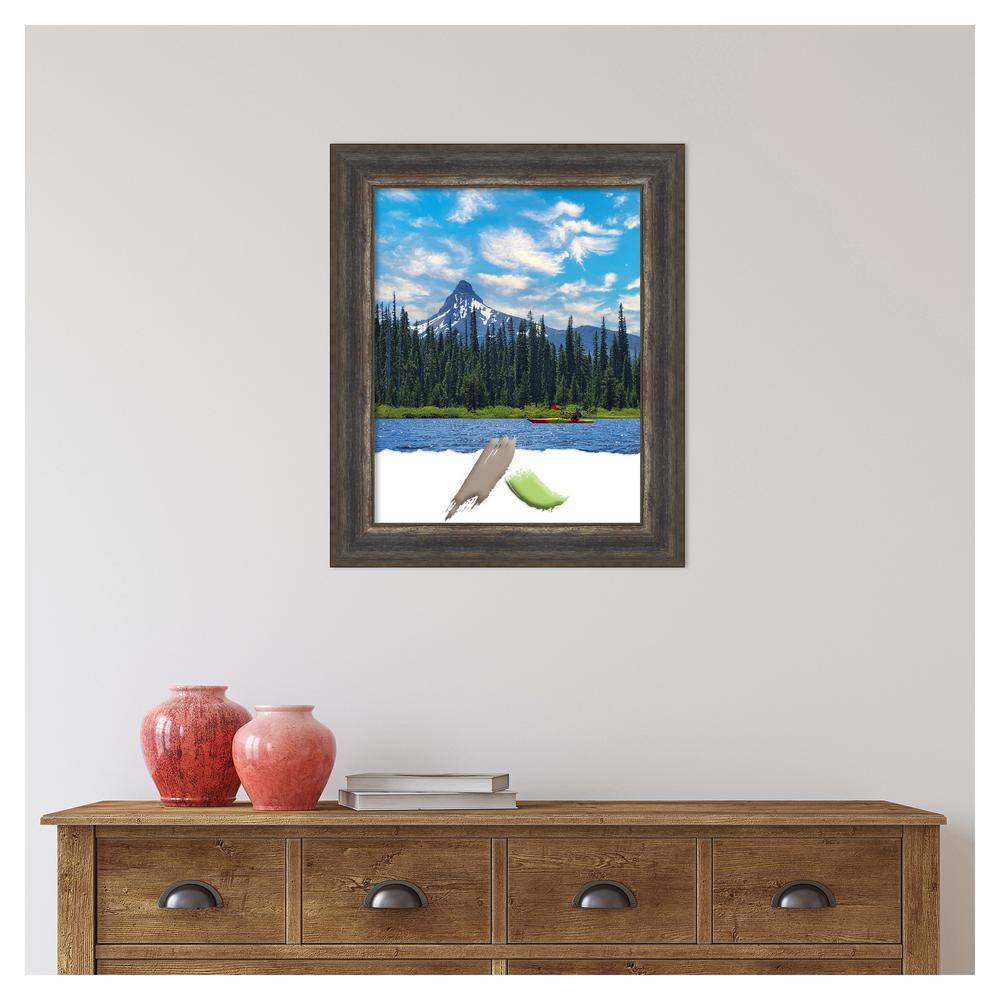 Alta Rustic Char Distressed Black Polystyrene Wall Frame 25" x 21"