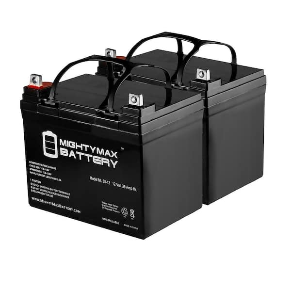 MIGHTY MAX BATTERY ML35-12 - 12V 35AH U1 Replacement Battery compatible with Interstate DCM0035L UPS Backup - 2 Pack