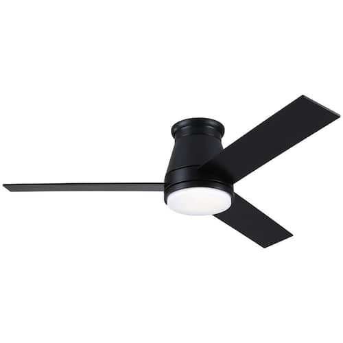 48 in. Indoor Black Lowe Profile Ceiling Fan with Light Lighting
