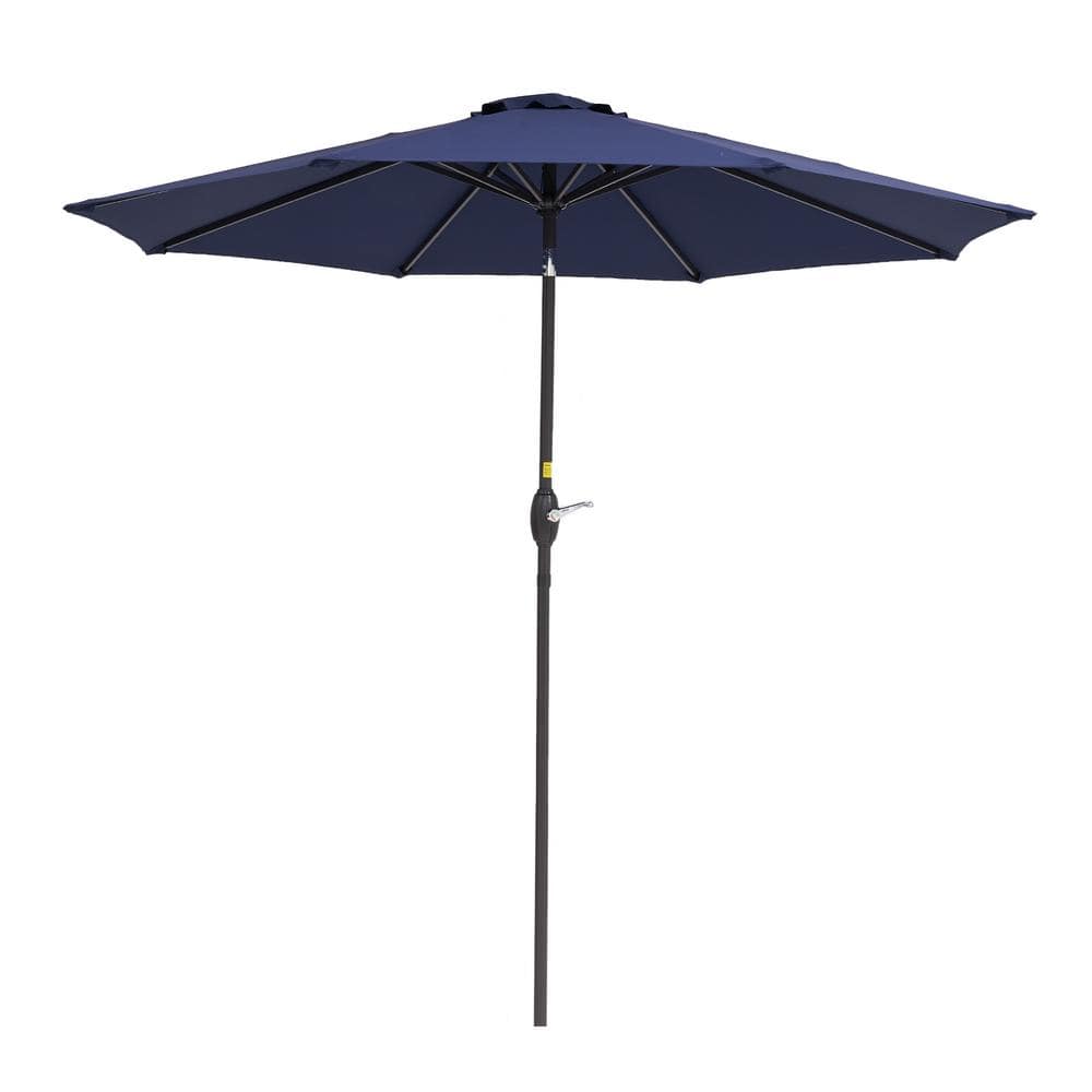 9 ft. Outdoor Steel Patio Umbrella Market Umbrella, Tilt Adjustment and Cra