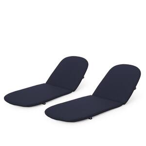 Primrose 28 in. x 36.0 in. Outdoor Chaise Lounge Cushion in Navy Blue (Set of 2)