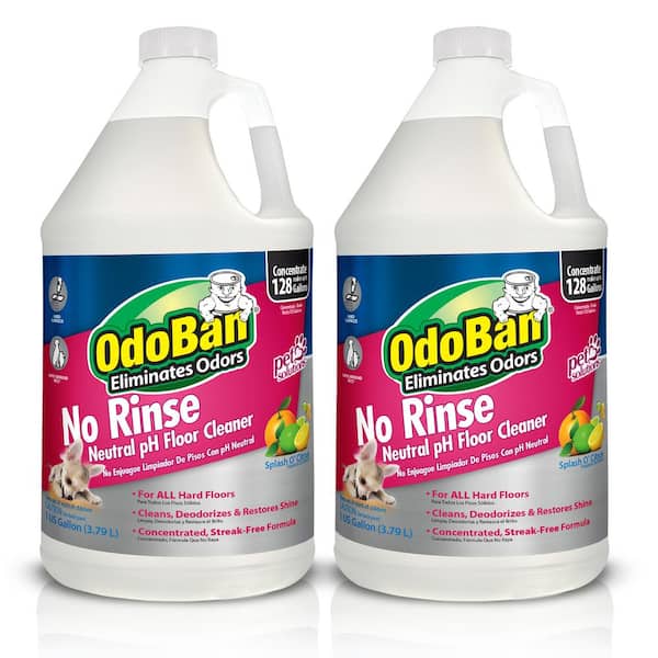 OdoBan 1 Gal. No Rinse Neutral pH Floor Cleaner, Concentrated Hardwood and Laminate Floor Cleaner, Streak Free (2-Pack)