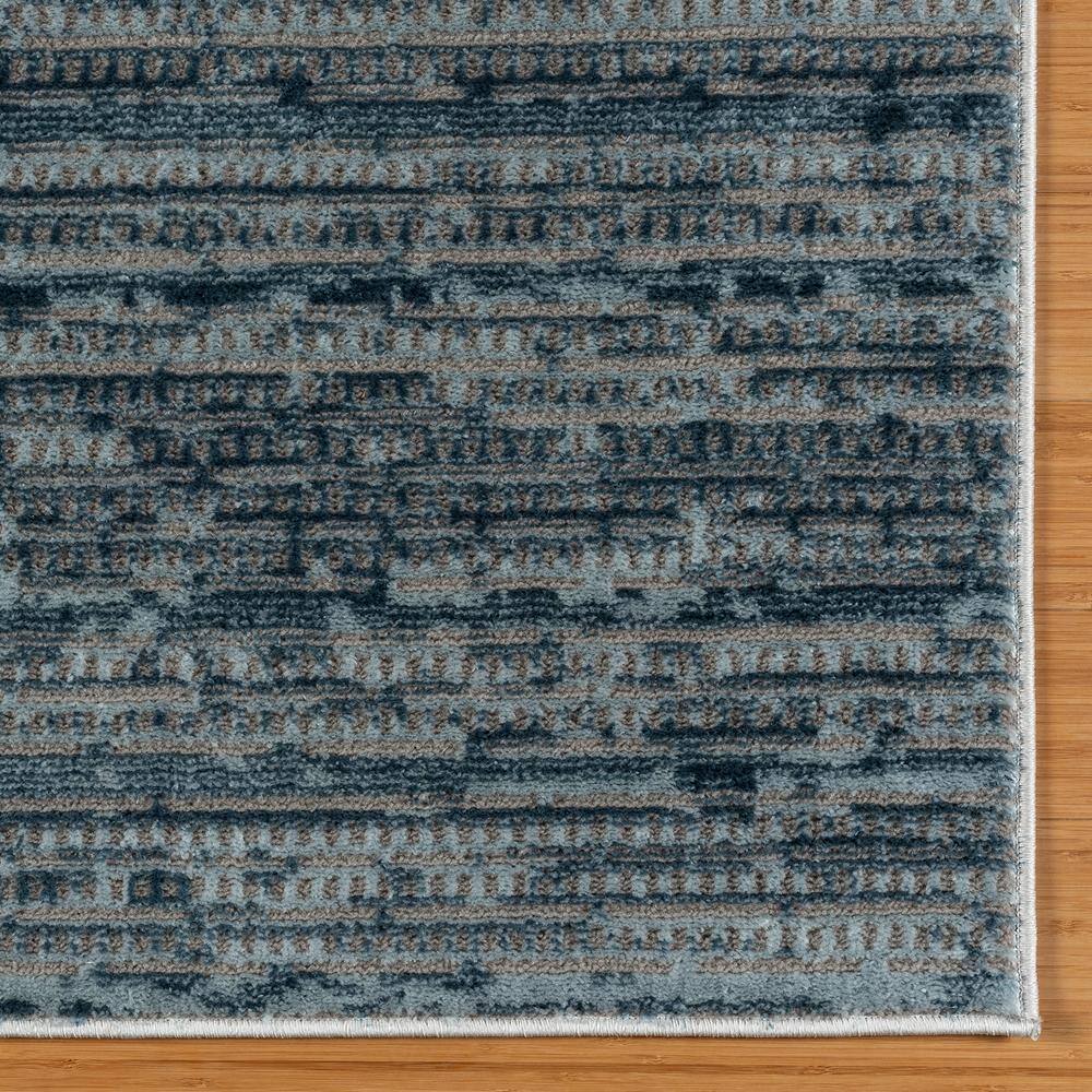 Blue and Gray Tufted Synthetic Runner Rug, 2'2"x6'