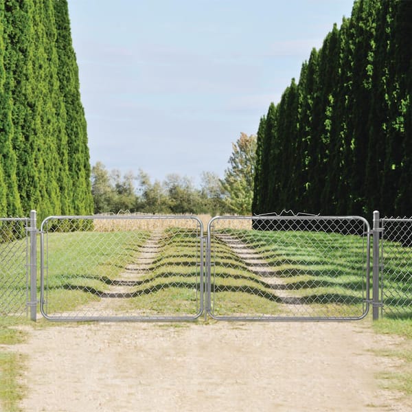 10 ft. W x 4 ft. H Galvanized Steel Drive Fence Gate