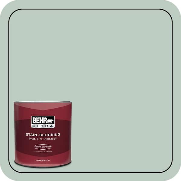 BEHR ULTRA 1 qt. #QE-42 Antiqued Aqua Extra Durable Flat Interior Paint & Primer