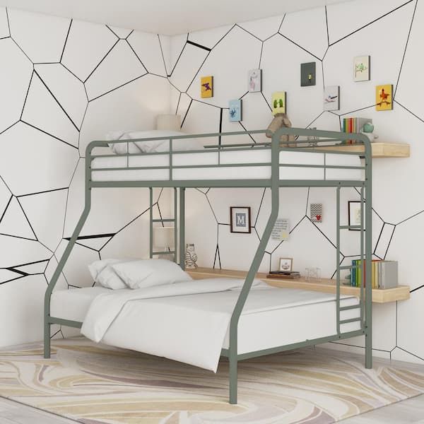 DHP Cindy Twin over Full Metal Bunk Bed, Thyme Green