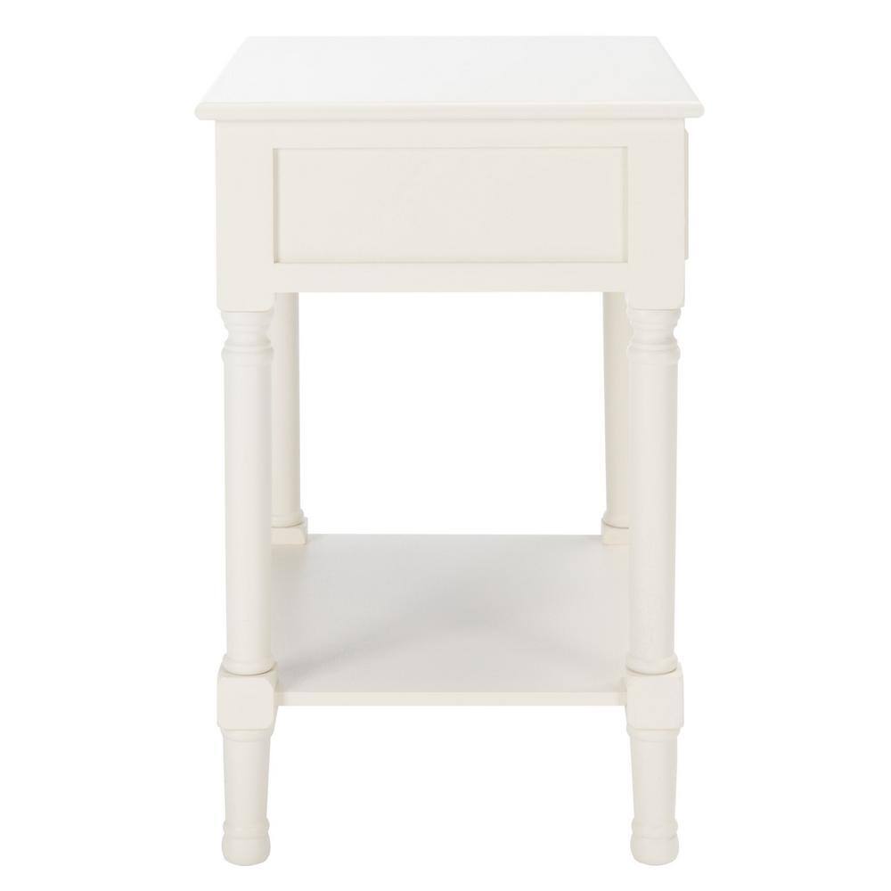 Haines White Wood 1-Drawer Accent Table with Storage