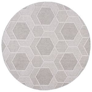 SAFAVIEH Global Gray/Ivory 4 ft. x 6 ft. High-Low Hexagon Indoor ...