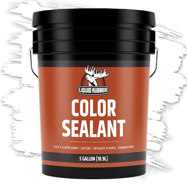 Liquid Rubber Color Sealant, White, 5 Gal.