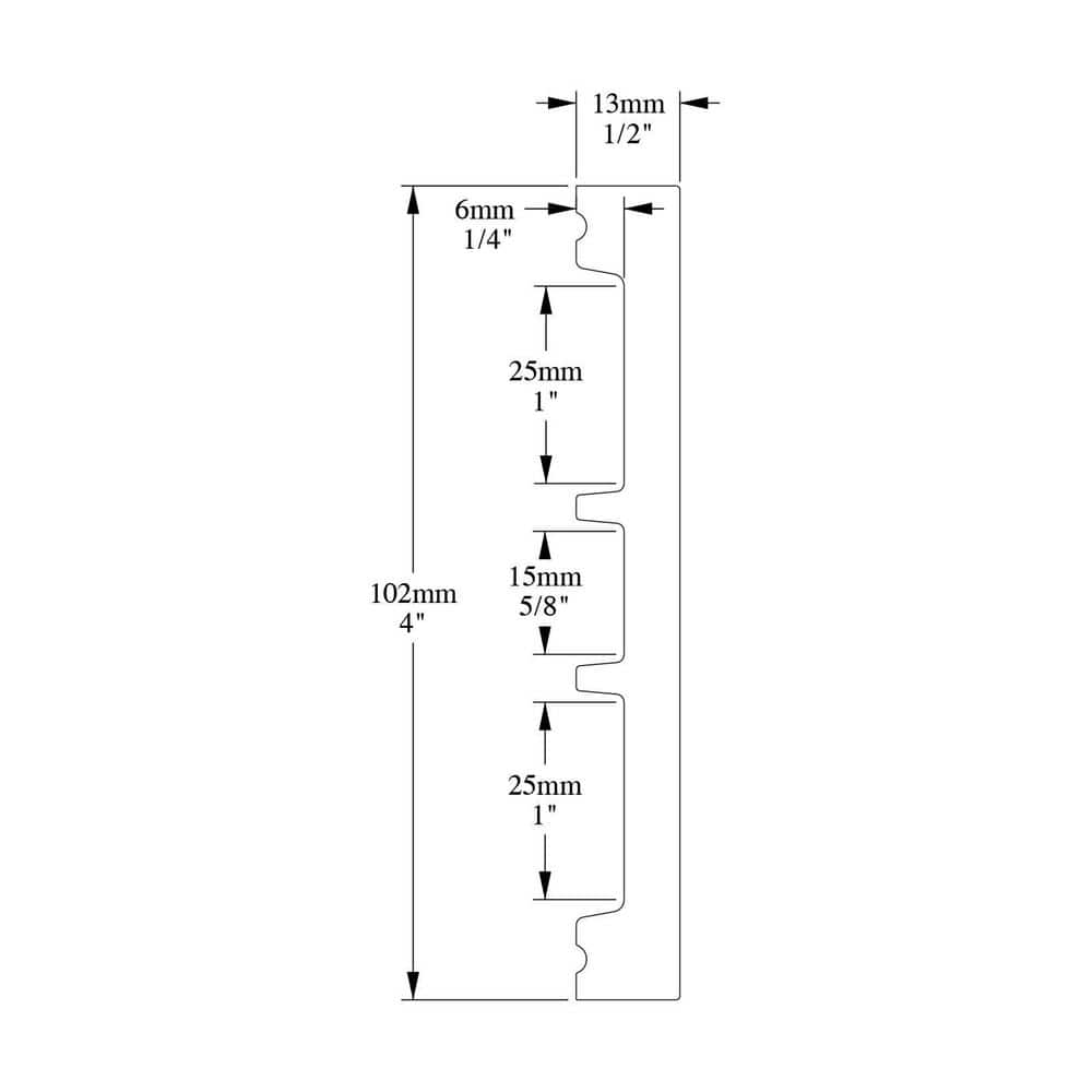 Primed White High Impact Polystyrene Baseboard Moulding Set