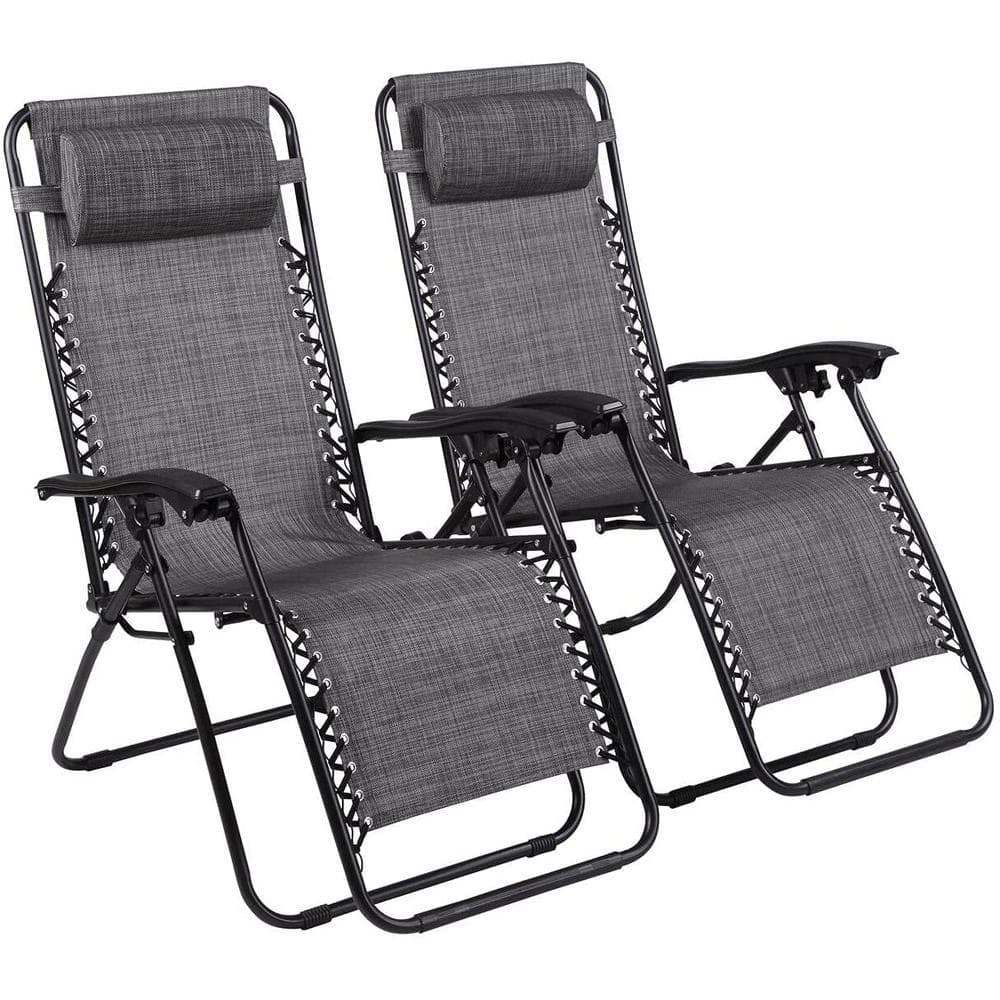 Halback Zero Gravity Chair, Folding Reclining Lounge Chair with Cushion, Headrest Support 400lbs Arlmont & Co. Cushion Color: Silver/Gray
