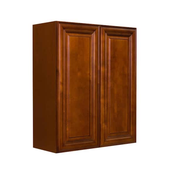 LIFEART CABINETRY Cambridge Assembled 36x36x12 in. Wall Cabinet with 2 Doors 2 Shelves in Chestnut