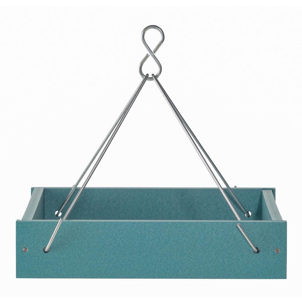 Lake Blue Small Hanging Platform Bird Feeder with Recycled Plastic